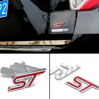 ST Simbol 3D Kovinski Avto Sprednja Maska Značko Nalepko Auto Telo Iskanje Nalepke Za Ford Fiesta Mondeo Fusion Explorer Pobeg Shelby