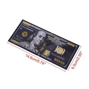 Starinsko Črno Zlato Folijo 100 USD Valuti Spominski Ponaredek Dolarjev Bankovcev Dekor