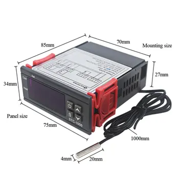 STC-1000 Digitalni Termostat Inkubator Temperaturni Regulator Dveh Rele Izhod LED 110V 220V 12V 24V 10A Toplote Kul
