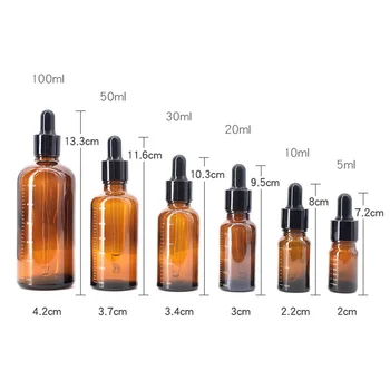 Stekleničke s kapalko Obsega 5ml-100 ml Reagenta kapljic za Oči Oranžna Stekla Aromaterapija Tekoče Pipeto Steklenico Povratne Steklenice Potovanja