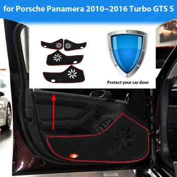 Strani rob pokrova nalepko Vrata Znotraj Guard Zaščito Preproga za Porsche Panamera 2010~2016 Turbo S Avtomobilska Vrata, Anti Kick Pad Nalepka