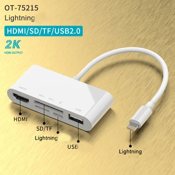 Strela 1080P HDMI Kabel za Digitalno TV AV OTG Hub Pretvori USB SD TF Card Reader Za IPhone X XR XS 12Pro Max Ipad Mini Pro