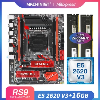 STROJNIK X99 motherboard LGA 2011-3 set komplet z Intel xeon E5 2620 V3 procesor 16 G(2*8) DDR4 2666MHZ RAM Four channel X99-RS9