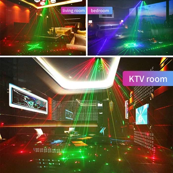 Strokovni Stopnji Svetlobe RGB Pisane Daljinski upravljalnik Vzdušje Lučka Zvok-Vključi Laserski Projektor Razsvetljava za DJ Disco Dance