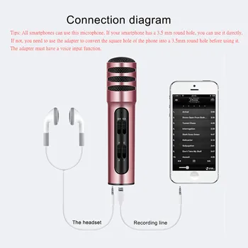 Strokovnjaki Audio Mikrofon 5V 400mAh Mobilni Telefon Mikrofon Sidro Mikrofon Živo Petje Oprema za Snemanje Zvoka Kartico