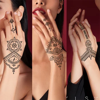 Strokovno Henna Matrica Začasno Strani Body Art Tattoo Nalepke Predlogo Poroko Orodje Indija Cvet Tatoo Matrica Slikarstvo Kit
