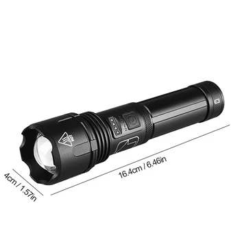 Super Močna LED Svetilka XHP50 Taktično Svetilko USB Polnilne Vodotesna Svetilka Ultra Svetla Luč za Kampiranje, lov J60