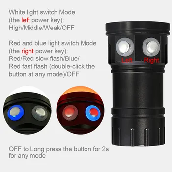 Super Svetla Strokovno 27 LED Potapljaška Svetilka Prenosni Scuba Potapljanje IPX8 Nepremočljiva Taktično Svetilko Svetilka Za Potapljanje Močan
