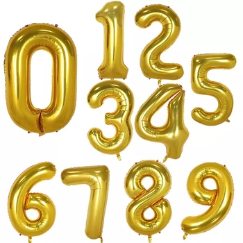 Super Velik Velikosti Rose Zlata Baloons 40inch Folijo Število Balonom, Rojstni dan, Poroke, Posla Stranka Dekor Globos Otroci Žogo Dobave