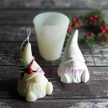 Sveča Silikonsko Plesni Brkati Božič Elf design Aromaterapija Svečo, zaradi Česar Diy Material Dolgo Brado Elf Obliko