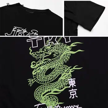 Svoboden Kratek Rokav Black T Shirt Obleko Ženske 2021 Kitajski Zmaj Tiskanja Tees za Lady Ženska Plus Velikost Poletje Dolgo Vrhovi Tshirts