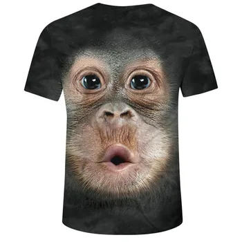 T-Shirt 3d Moški Ženske 2020 Poletje Tiskanja Živali Opica T-Shirt Kratek Rokav Smešno Oblikovanje Priložnostne Vrh Tees Graphic T-Shirt
