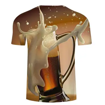 T-shirt Moški Pivo Hamburger Poker Hrane Hip-hop-O-vratu Kratkimi rokavi Moški Ženske 3D Tiskanih Tshirt 2021 Nov Modni Prevelik Vrh