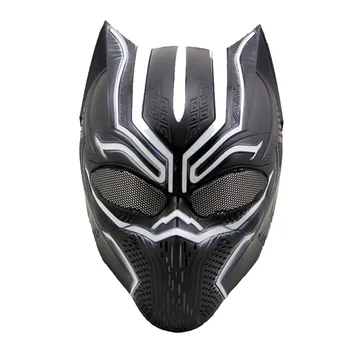 Taktično Black Panther Paintball Maska Airsoft Oprema Cosplay Halloween Party Poln Obraz Maske Vojaške Wargame Varstvo
