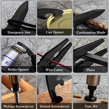 Taktično Nož Multi Orodje, žep Folding Nož z Klešče, Odpirač za Steklenice, Izvijači Super Za Preživetje Kampiranje, Pohodništvo, Lov