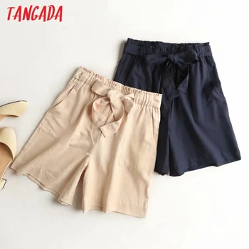 Tangada ženske elegantne poletne viskoze hlače s poševnico žepi ženski retro osnovne priložnostne hlače visoke kakovosti 4C1