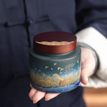 TANGPIN keramični čaj caddies black qingyun letnik čaj posode kitajski kungfu čaj dodatki 46 g