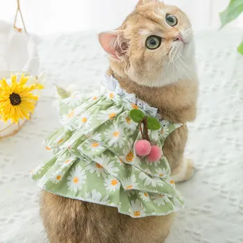 Tanko pomlad in poletje pet oblačila za majhen pes, mačka kul malo Daisy suspender krilo pes mucek mehko dihanje priložnostne lep