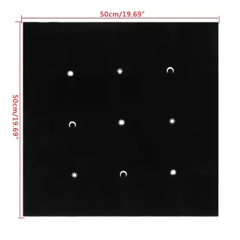 Tarot Prtom, Žamet Tarot Kartice Krpo Vezenje Luna Star Astrologija Vedeževanje Oltar Tarot Mat, 50×50 cm, Črna