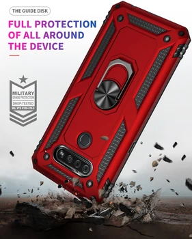 Telefon Primeru Za LG K12 Plus Q61 Q51 Q60 K50S K50 K40 K30 K10 2019 Airsto 2 3 4 Luksuznih Oklep Z Obroč Nosilec Avto Magnetni Pokrov