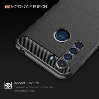 Telefon Primeru Za Motorola Dejanje Vizijo Rob S Plus E7 2020 E6 Igrajo Eno Fusion Hiper Makro 5 G Zoom Ultra-tanek Ogljikovih Vlaken Pokrov