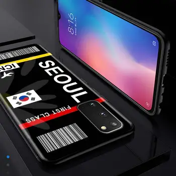 Telefon Primeru za Samsung Galaxy S20 FE S21 Ultra 5G S8 S9 S10 S20 Plus S10e TPU Coque Črni Pokrov Izključno Oznaka letalske Vozovnice