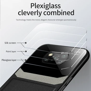 Telefon Primeru Za Xiaomi POCO X3 NFC PC Zrnato Kože-Vzorec Retro Usnja Kritje Za POCO F3 5G M3 M2 F2 Pro X2 PU In Stekla Primerih