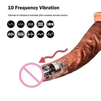 Teleskopsko Vibrator Ogrevanje Velik Vibrator za Ženske z vibriranjem Realističen Dildo Penis Sesalni Erotično Lezbični Seks Odraslih Izdelka