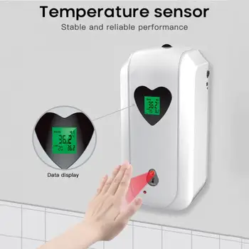 Telesna Temperatura Senor Alarm Milo Razpršilnik Wall Mount Auto Razkuževanje Tekočina Spray Hand Sanitizer Z USB Polnilne Baterije