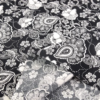 Teramila Pol Metra Cvet Natisnjeni Bombažna Poplin Tkanine Za Šivanje Oblačil Krpo Odeja Needlework Japonski Kimono Oblikovalec Obleko
