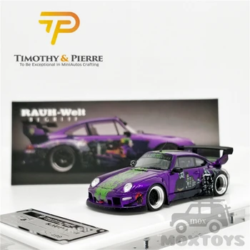 Timothy Pierre TP 1:64 Porsche RWB 993 Coupe Joker Vijolično GT Krilo Smolo Model Avtomobila