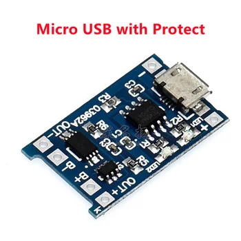 Tip 18650-c/Mikro/Mini USB, 3.7 v, 3.6 V, 4,2 V 1A Litijeva Baterija, Polnilnik Modul za Polnjenje Odbor S Vmesnik Varstvo