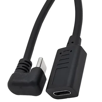 Tip C Gor Dol pravim Kotom 180 Stopinj USB 3.1 Moški Ženski Podaljšanje USB-C Polnjenje Podatkov Pretvornik Kabel 0,3 m/30 cm