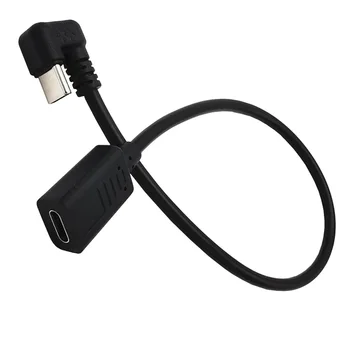Tip C Gor Dol pravim Kotom 180 Stopinj USB 3.1 Moški Ženski Podaljšanje USB-C Polnjenje Podatkov Pretvornik Kabel 0,3 m/30 cm