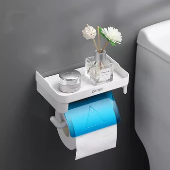 Toaletni Papir Držalo Nepremočljiva Stenske Za Toaletni Papir Pladenj Za Papir Roll Cev Škatla Za Shranjevanje Pladenj Polica Kopalniške Opreme