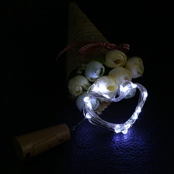 Toplo Bela Bakrene Žice LED Pravljice Niz Luči 1M 2M Garland Dekorativna Luč za Stekla Obrti, Steklenica za Domov, Božični Okraski