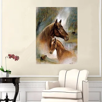 Toplo mati in otrok konj dekorativni slikarsko platno slikarstvo doma dnevna soba jedilnica platno