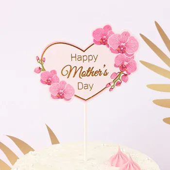 Torto Pokrivalo Roza Srce Dekoracijo Cvet veselo materinski Dan Torta Toppers za materinski Dan Darilo Cupcake Sladica Dobave