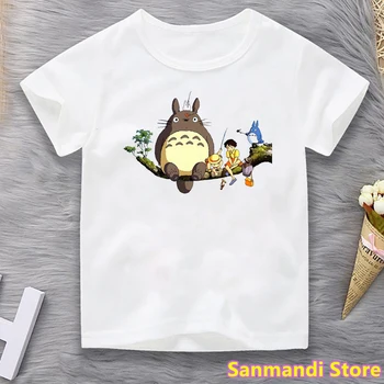 Totoro Studio Ghibli Risanka Tiskanja Tshirt Dekleta/Fantje, Otroci Oblačila Hayao Miyazaki Anime T Shirt Kawaii Otroci Oblačila T-Shirt