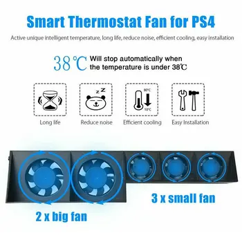 TP4-005 Hladilni Ventilator Za Konzolo PS4 Hladilnik Za PS4 USB Zunanje 5-Fan Super Turbo Nadzor Temperature Za Konzole Playstation 4