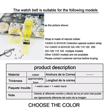 TPU Gume plošče + Trak za G-SHOCK SS-100 SS-110 SS-120 Šport Nepremočljiva Pasu Trak Zapestnica Pribor Candy Barve Watchband