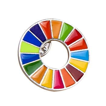 Trajnostni Cilji Broška Združenih Narodov SDGs Mavrica Pin Značko Modni Nakit Za Ženske In Moške
