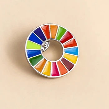 Trajnostni Cilji Broška Združenih Narodov SDGs Mavrica Pin Značko Modni Nakit Za Ženske In Moške