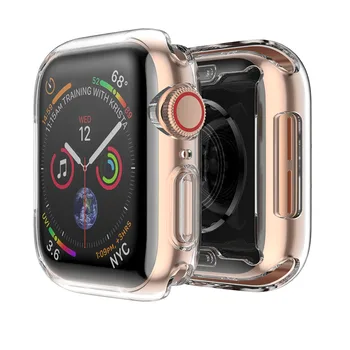 Trak Za Apple ura 4. Band Za Apple Smart Watch 4. 2021 Trak Z TPU Mehko Zaščitni Pokrov Full Screen Protector Primeru