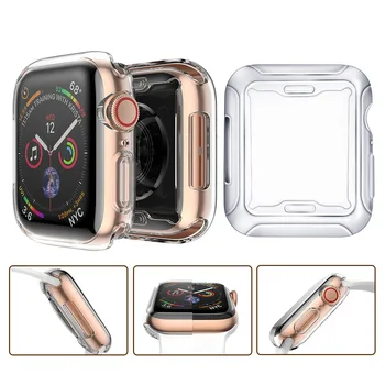 Trak Za Apple ura 4. Band Za Apple Smart Watch 4. 2021 Trak Z TPU Mehko Zaščitni Pokrov Full Screen Protector Primeru