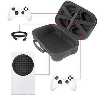 Travel Carrying Case EVA Hard Handbag Bag For Xbox Series S Console Controllers Games Accessories Protective Storage Pockets