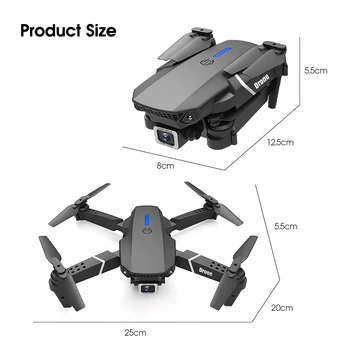 TRAVOR Mini Brnenje 4K 1080P HD Kamera, WiFi Fpv Zračnega Tlaka Višina Držite Črni in Sivi barvi Zložljive Quadcopter RC Brnenje Igrača