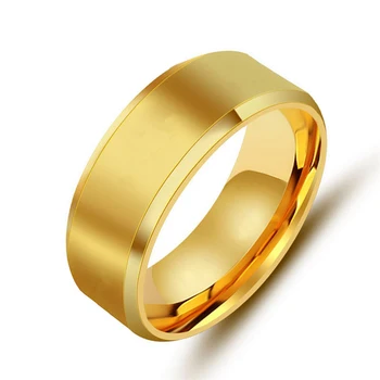 Trendy 8 mm Širina Moških Titana Jekla Poročni prstan Prstan Ženske, Nakit Darilo Klasičnih Obroč iz Nerjavečega Jekla