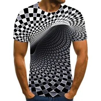 Tridimenzionalni grafični T-shirt priložnostne predalčni vrhovi 3D moška T-shirt poletje T-shirt za moške O-neck majica plus velikost ulične