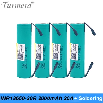 Turmera 18650 20RM 2000mAh Baterija 20A Spajkanje Niklja za Izvijač Električni Vrtalnik Baterije 12V 16.8 V 18V 25V ali E-kolo Uporabo